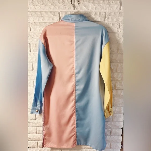 Lazy Oaf Satin Queen Button Down Shirt Dress - Picture 9 of 10